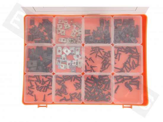 Caja de surtido tornillos y tuercas clips (274 piezas)